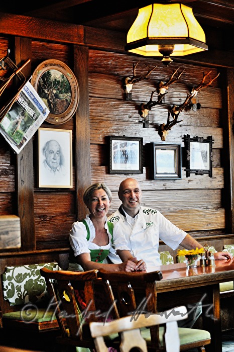 landlords Sonja and Hubert Kalteis in their pub