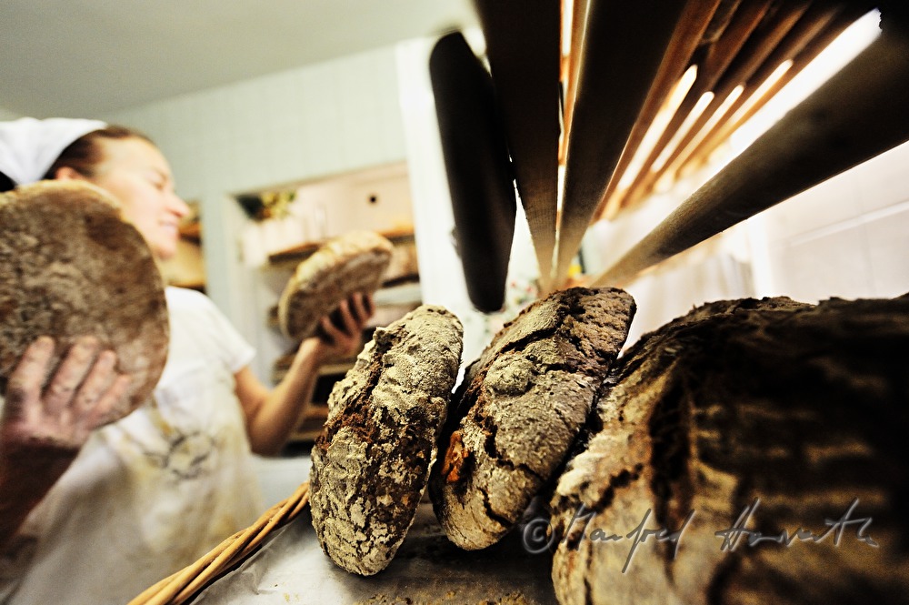 baking of home made bread at Unger`s