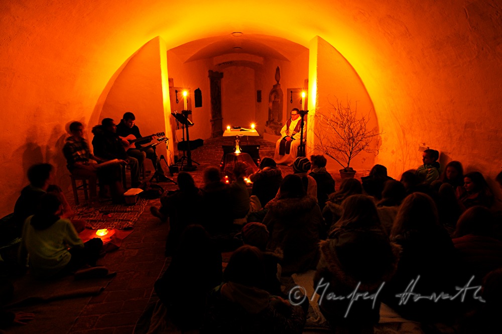 service in the crypt under the church