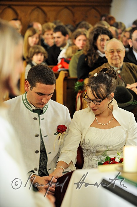 married couple in the church after the wedding ceremony