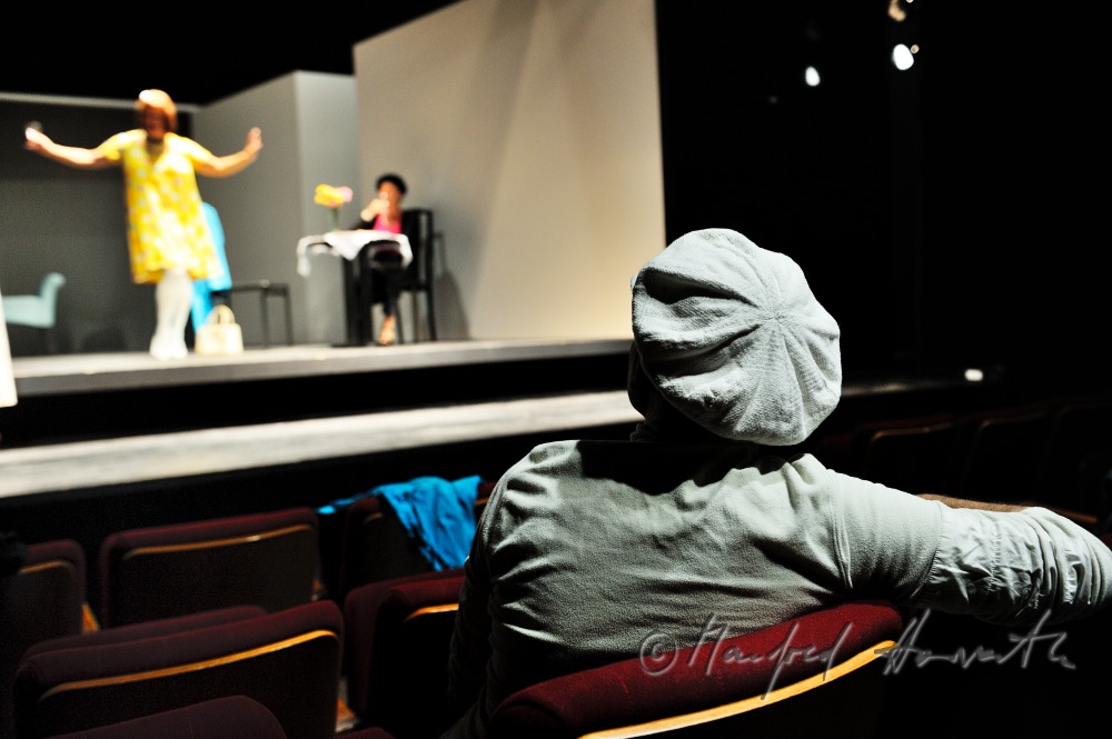 stage director rehearsing a piece