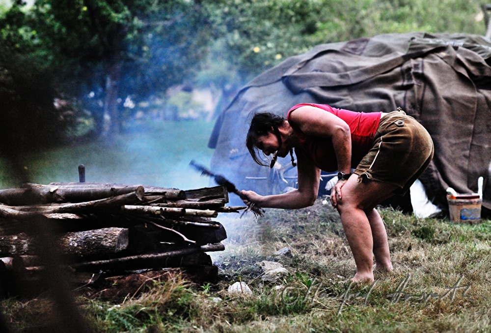medicine woman fomenting the fire