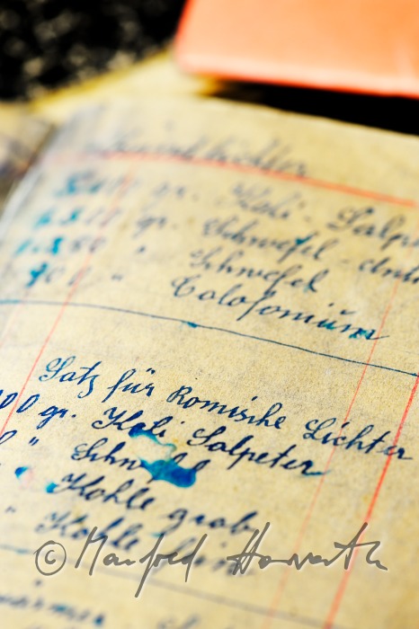 old prescription books for the making of fireworks