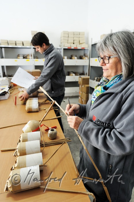 binding the igniter cords of the fireworks rockets