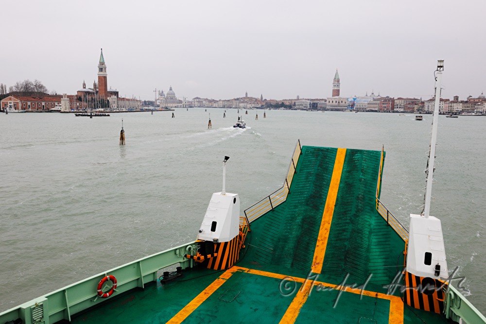 car ferry in the lagoon near San Giorgio