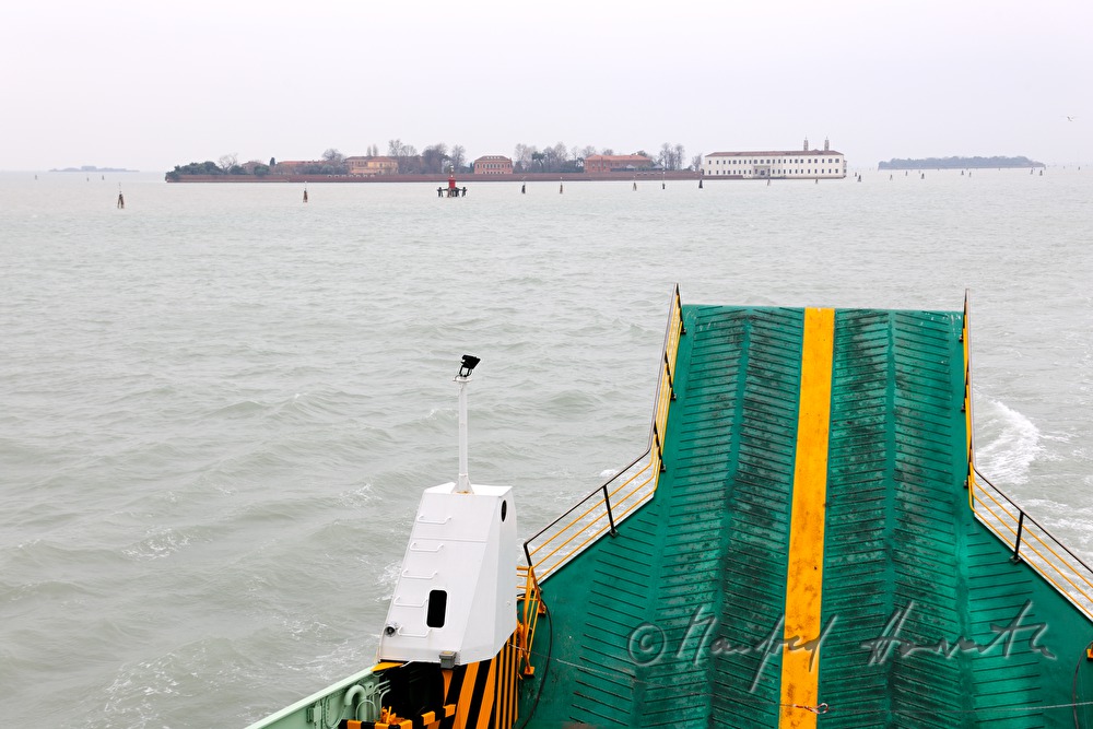 car ferry in the lagoon near Isola di San Servola