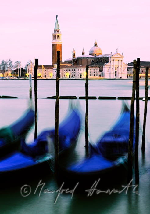 anchoring gondolas and San Giorgio Island