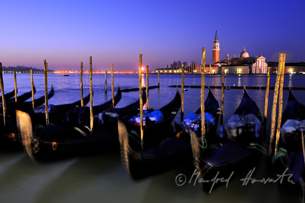anchoring gondolas and San Giorgio Island