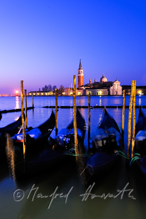 anchoring gondolas and San Giorgio Island