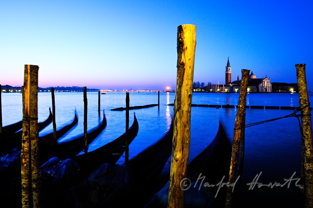 anchoring gondolas and San Giorgio Island