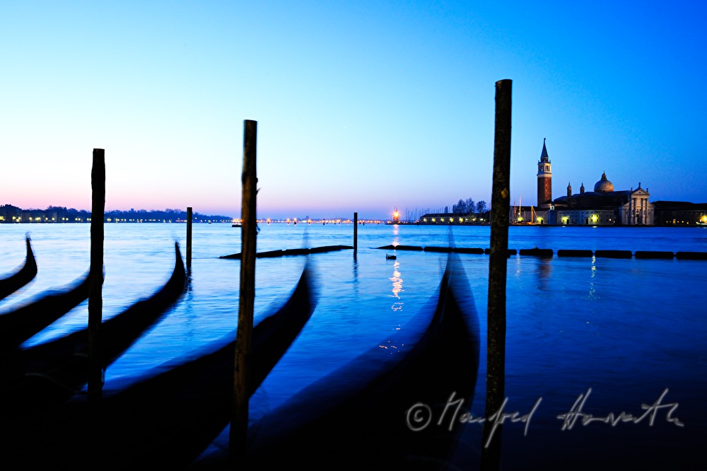 anchoring gondolas and San Giorgio Island