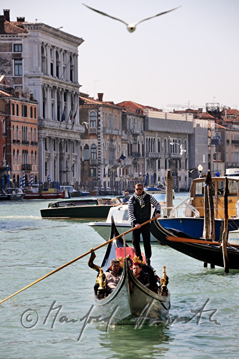 gondolas on the Canal Grande near Riva del Carbon