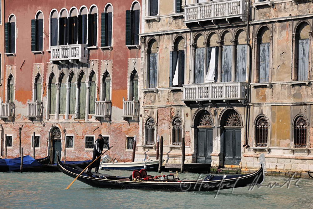 gondola on the Canal Grande near Riva del Carbon
