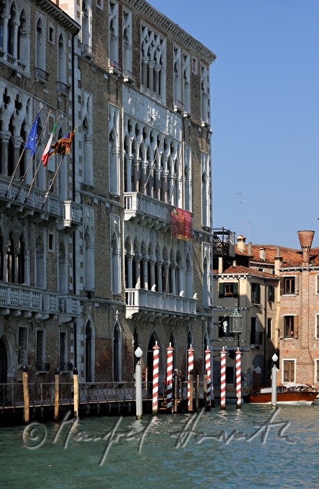 palaces and boat landing stages on Canal Grande