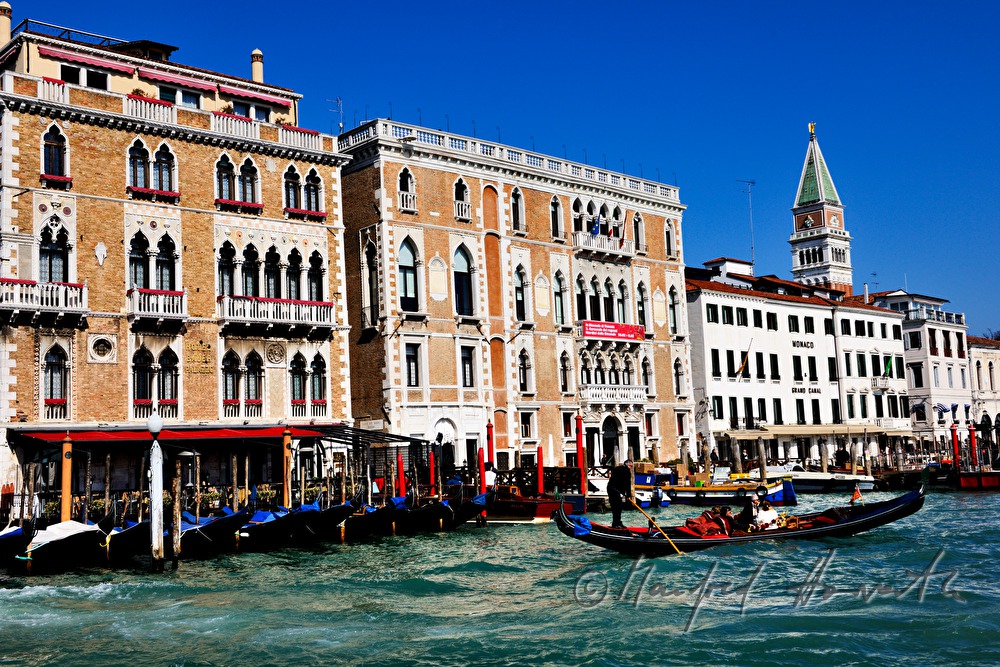 gondola on the Canal Grande and Campanile