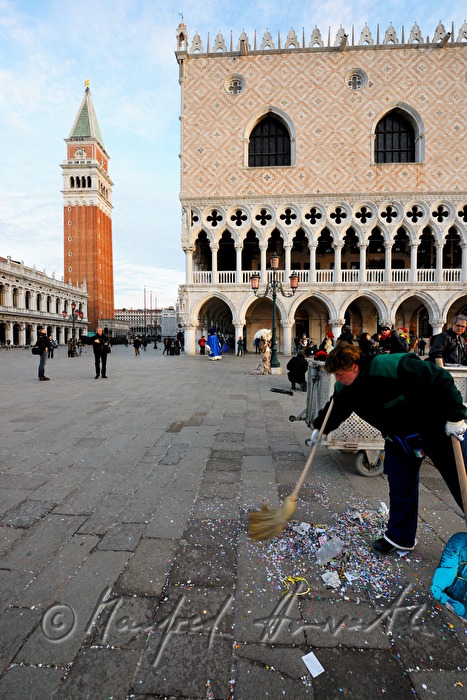 sweeper at St Mark's Square