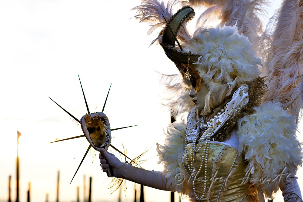 an angel on St Mark's Square during carnival