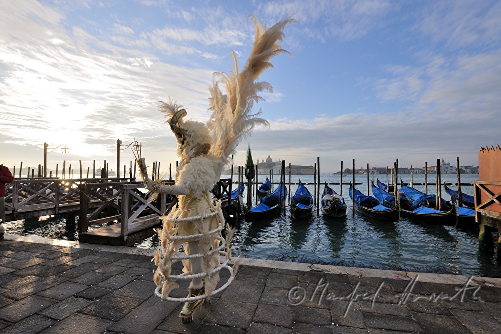an angel on St Mark's Square during carnival