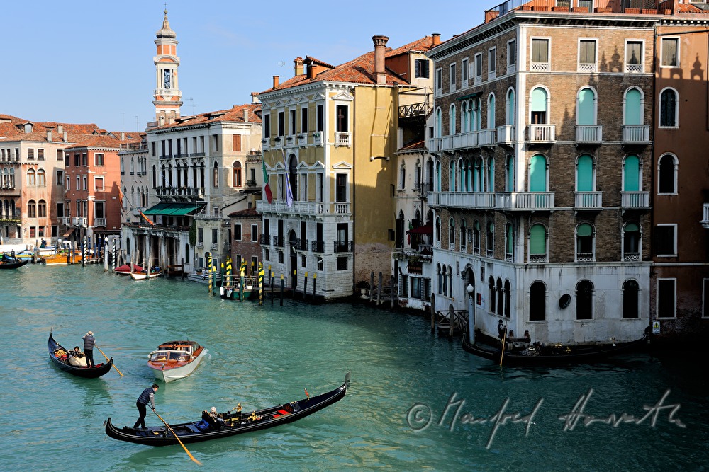 gondolas on the Canal Grande near Riva del Carbon