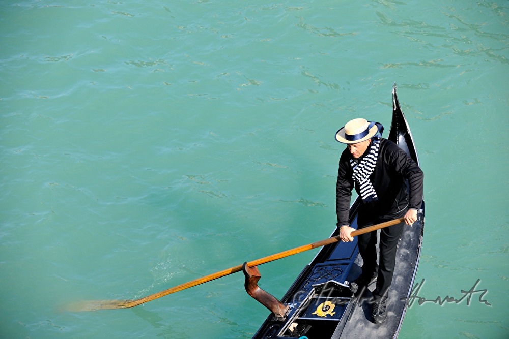 gondola on the Canal Grande near Riva del Carbon