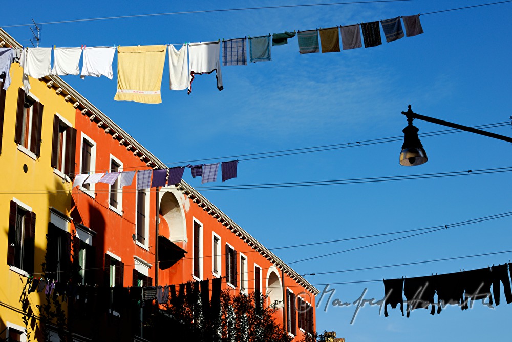 apartment house and clothesline