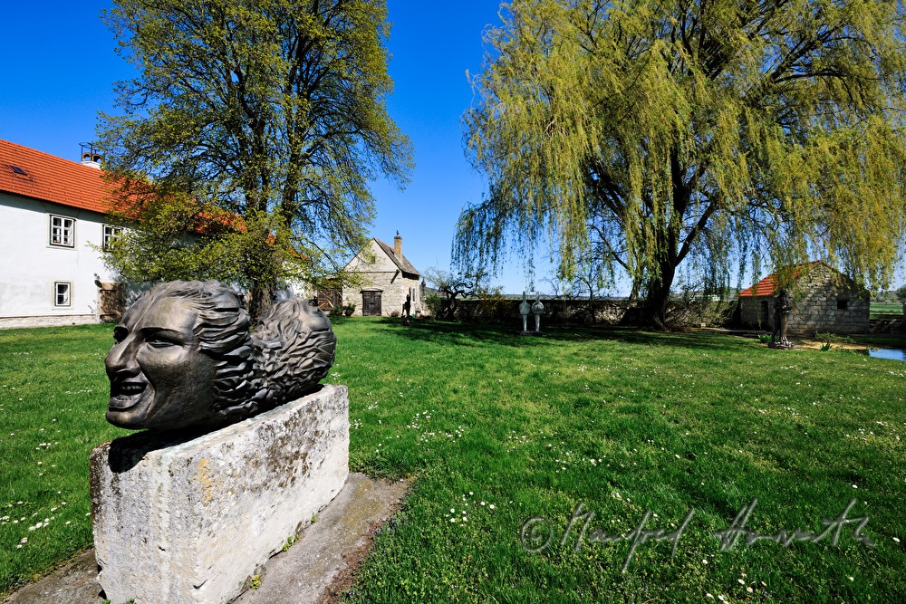 bronze sculpture and artist's studio in a former mill