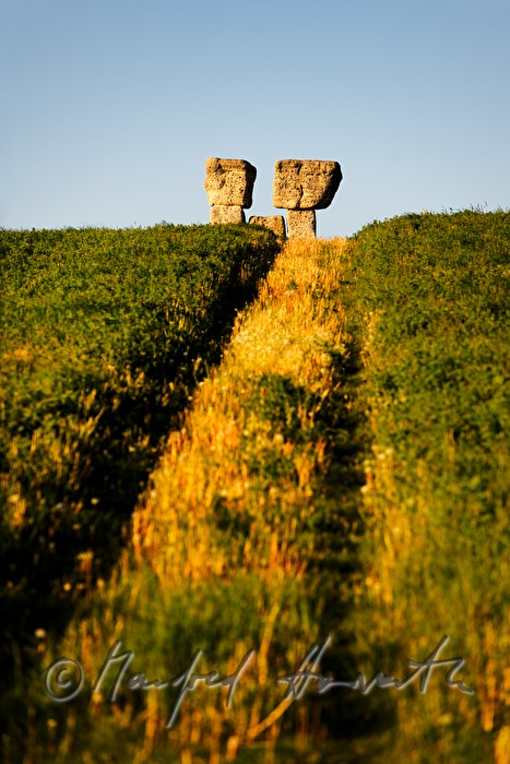 sculptures in the landscape by the artist Karl Prantl
