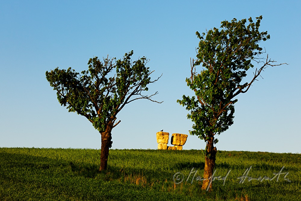 sculptures in the landscape by the artist Karl Prantl