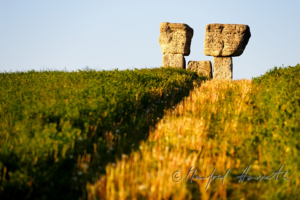 sculptures in the landscape by the artist Karl Prantl