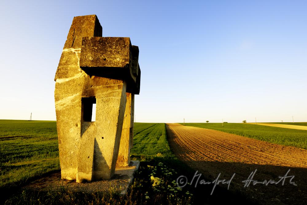 sculptures in the landscape by the artist Karl Prantl