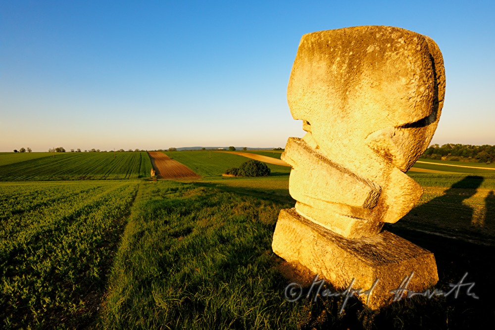 sculptures in the landscape by the artist Karl Prantl