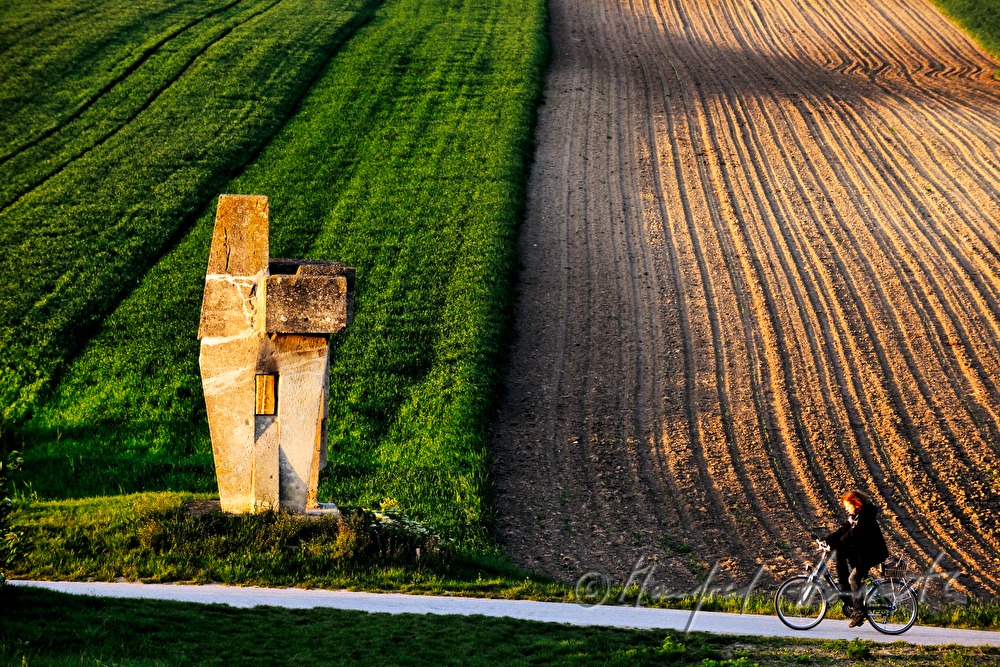 sculptures in the landscape by the artist Karl Prantl