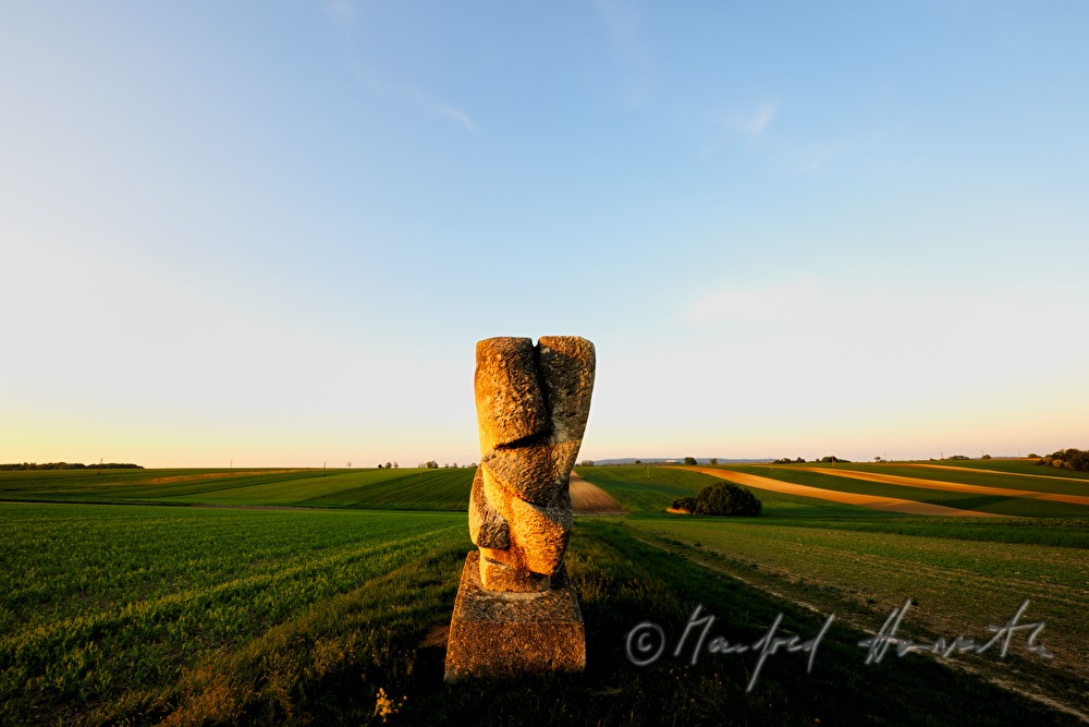 sculptures in the landscape by the artist Karl Prantl