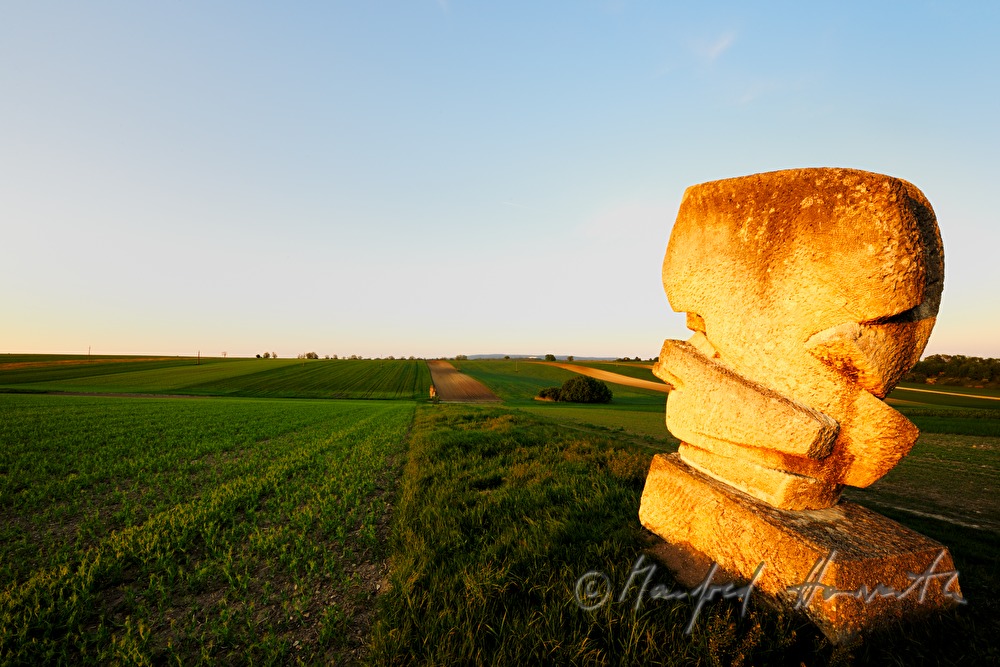 sculptures in the landscape by the artist Karl Prantl