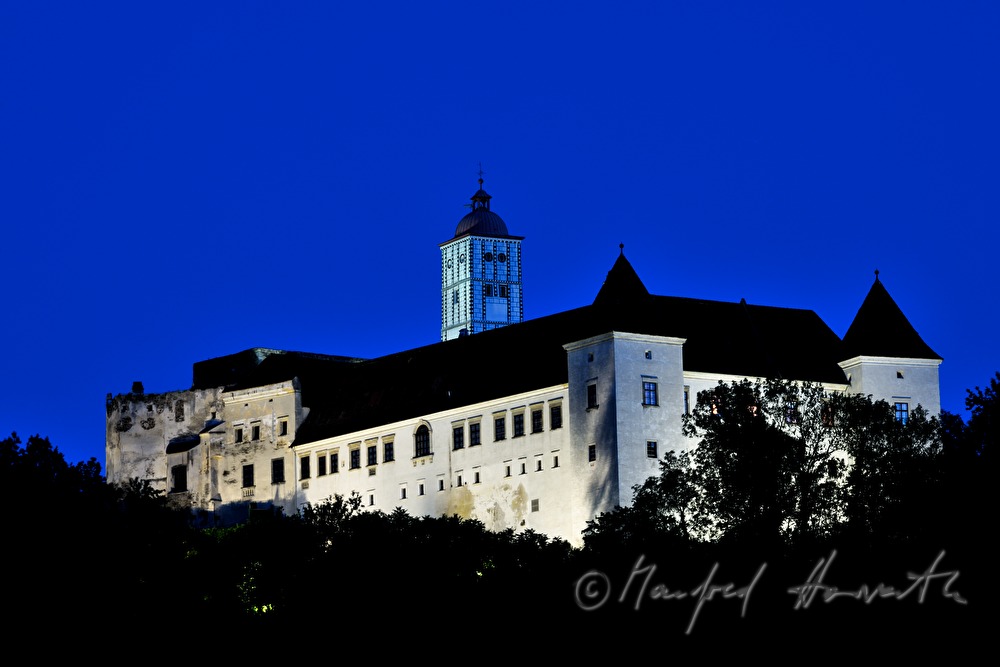 nightly illuminated castle