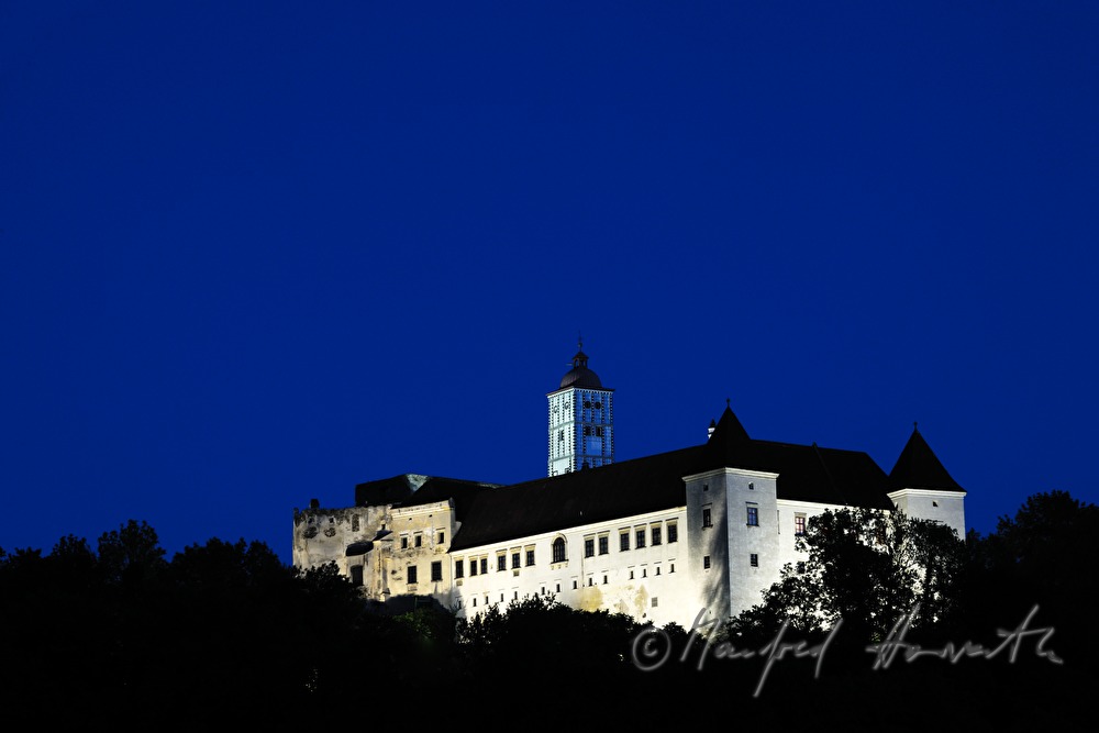 nightly illuminated castle
