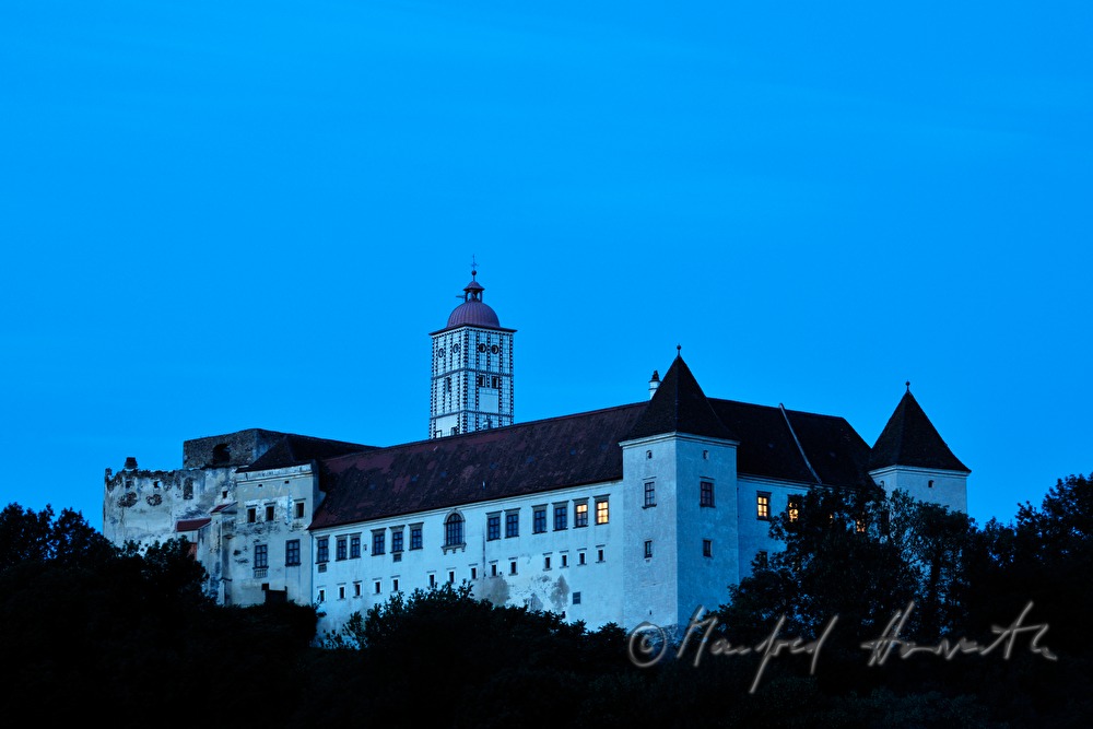 nightly illuminated castle