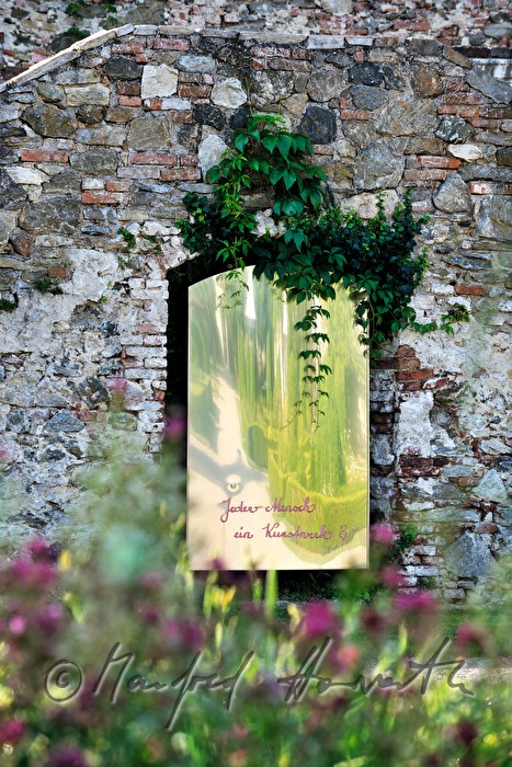 art piece in the tournament garden