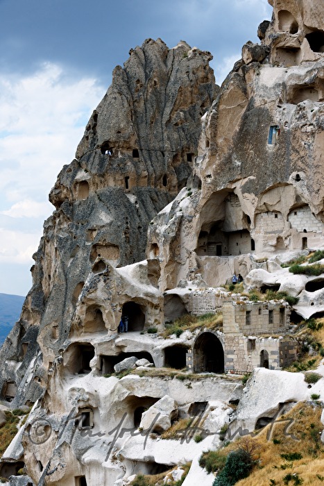 castle rock with caverns in the tuff