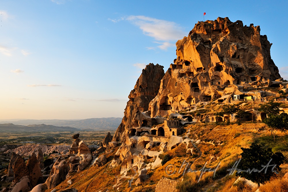 castle rock with caverns in the tuff
