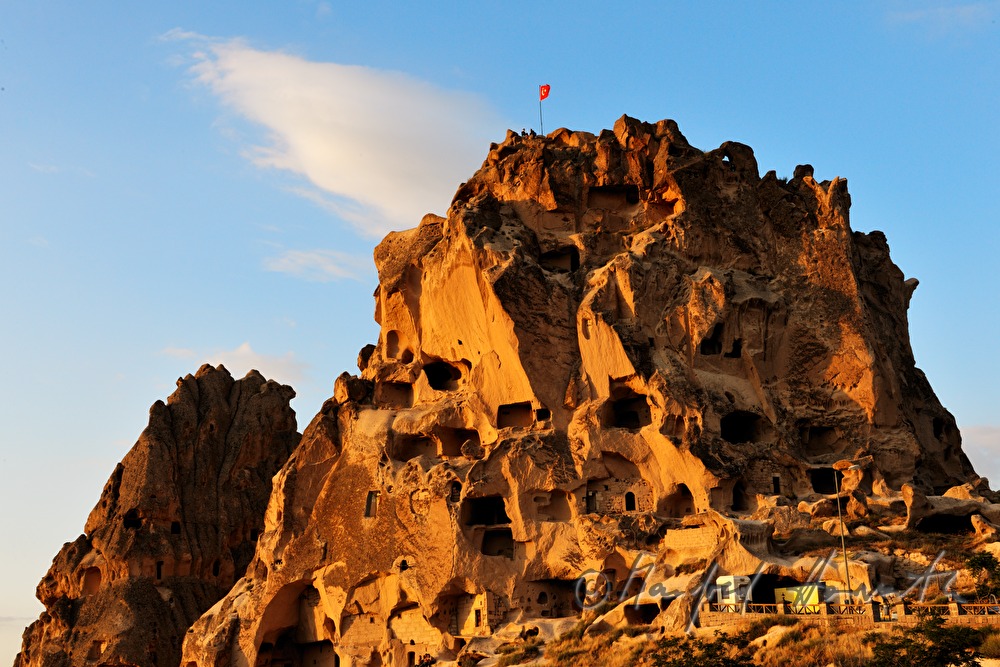 castle rock with caverns in the tuff