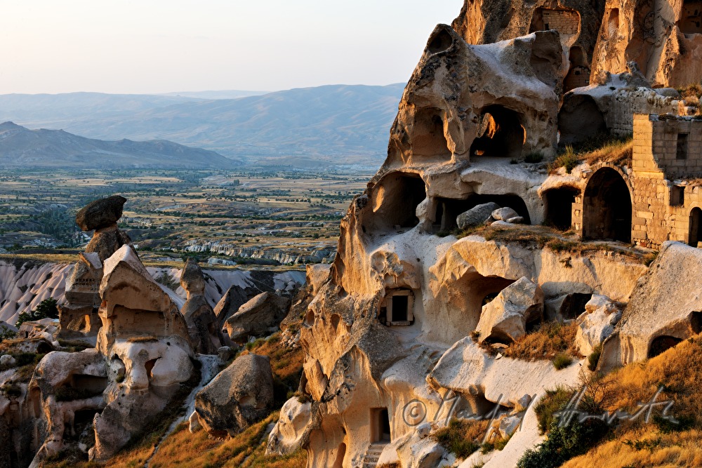 castle rock with caverns in the tuff