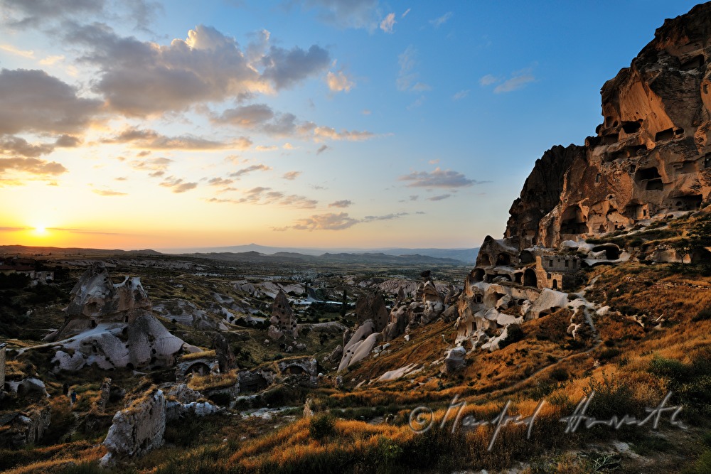 castle rock with caverns in the tuff