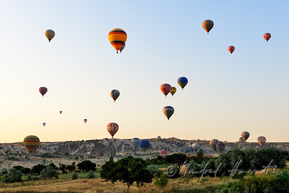 hot-air balloons and tuff rocks