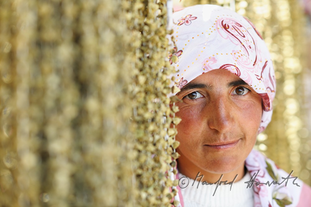 saleswoman at the weekly market