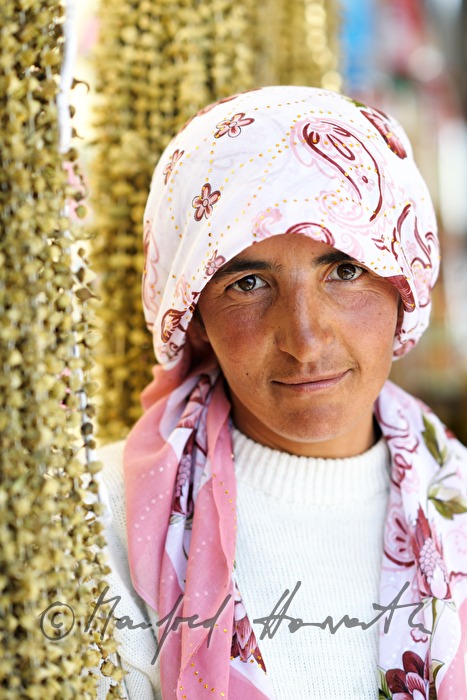 saleswoman at the weekly market
