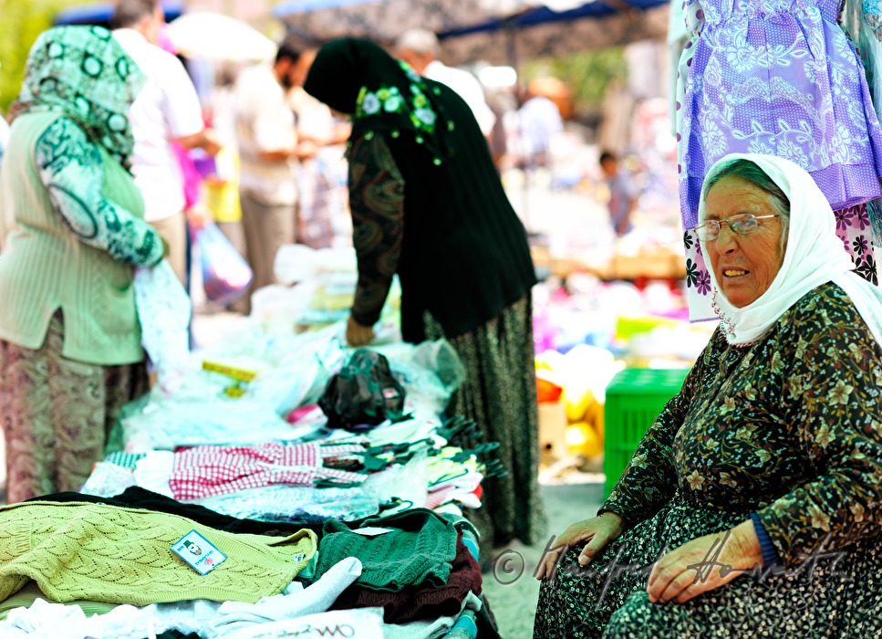 saleswoman at the weekly market