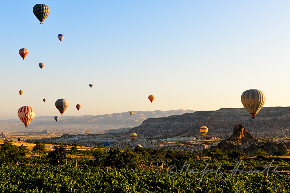 balloons over the tuff landscape
