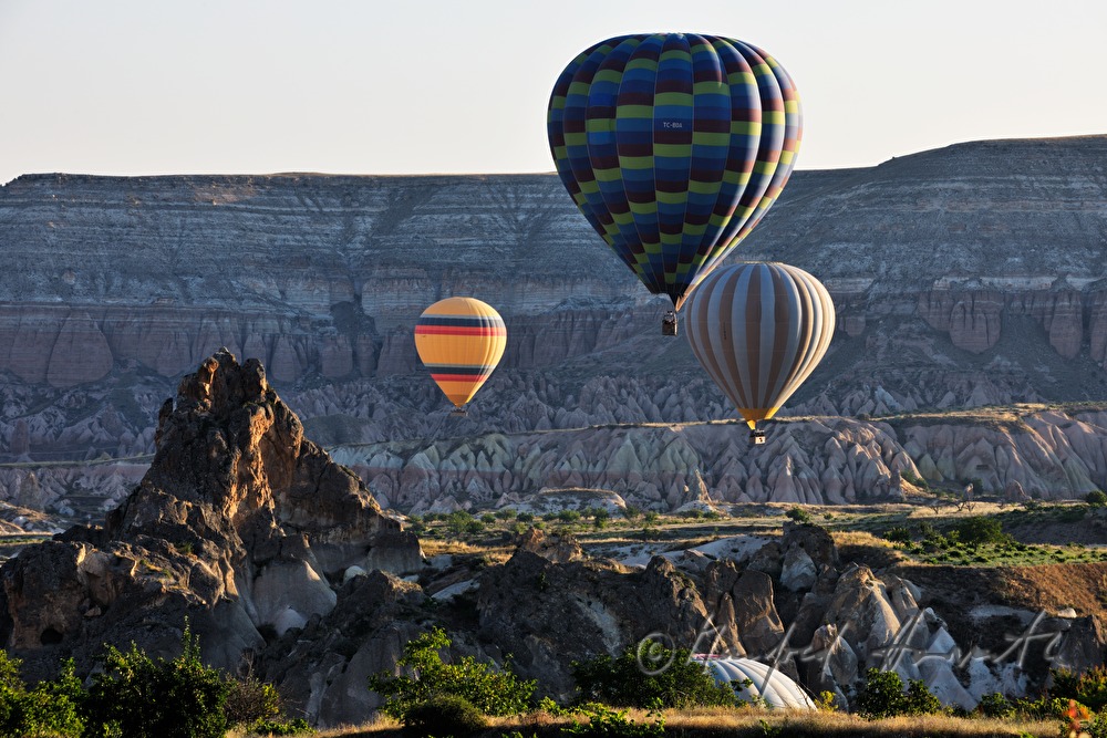 balloons over the tuff landscape