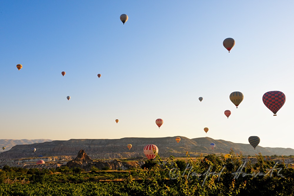 balloons over the tuff landscape
